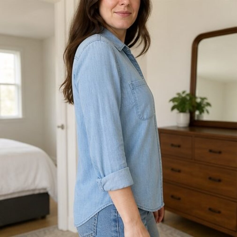 Cream Ruffle Blouse - Picture 3 of 6